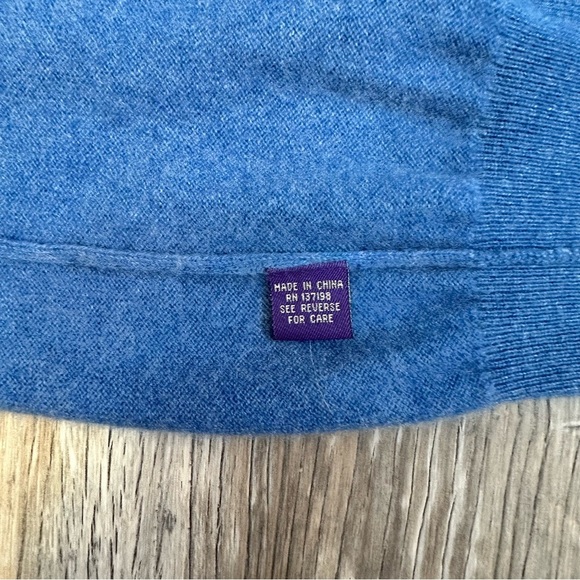 Alan Flusser Women's Blue Cashmere Pullover Sweater Size M‎ - Picture 6 of 7